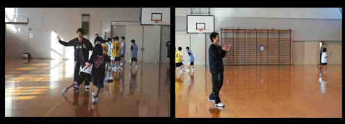 稲積ミニバスケットボール少年団の練習風景
